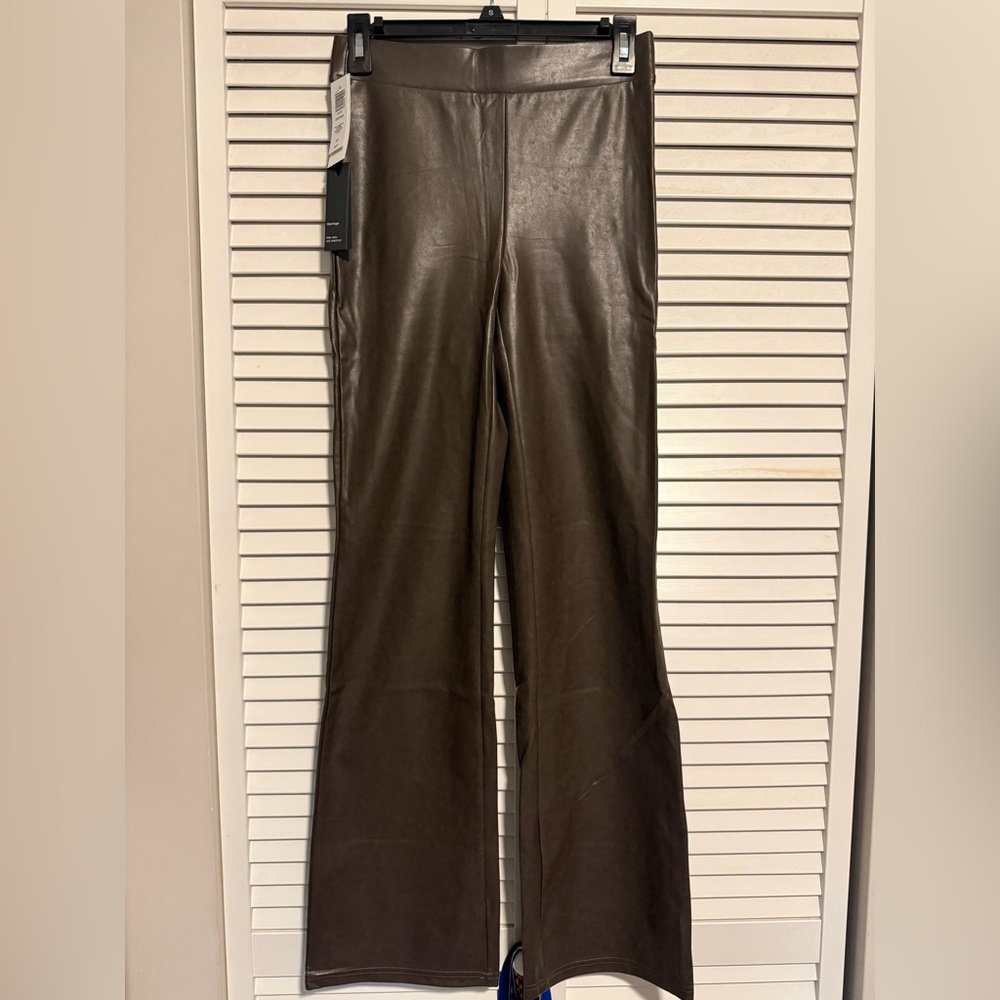 Aritzia Ten by Babaton Upstage Rich Mocha Brown Faux Leather Pants